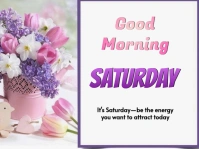 White Floral Happy Saturday Yard Sign Рекламный щит template