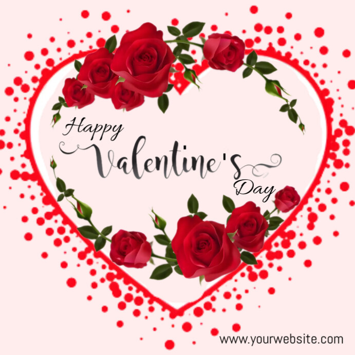 White Floral Happy Valentine's Day  Instagram Post template