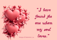 White Floral  Heart Shape Love Quote Postcard template