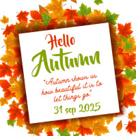 White Floral Hello Autumn Instagram Post template