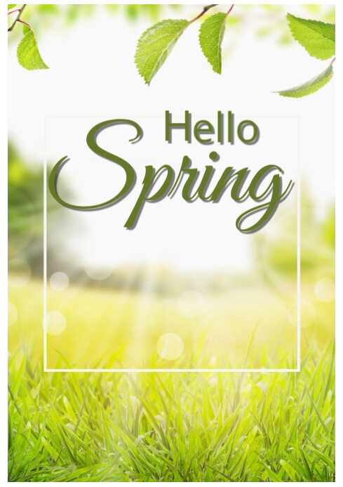 Copy of White Floral Hello Spring A4 | PosterMyWall