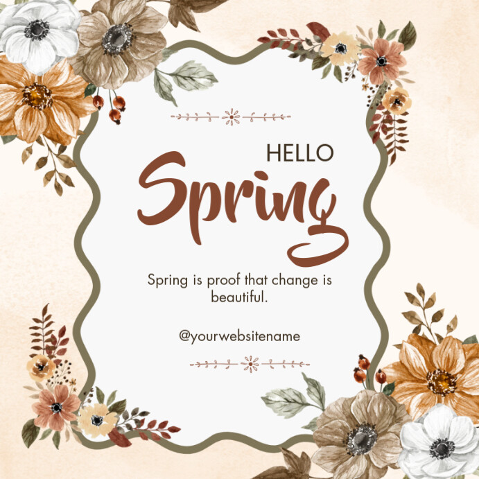 Copy of White Floral Hello Spring Instagram Post | PosterMyWall
