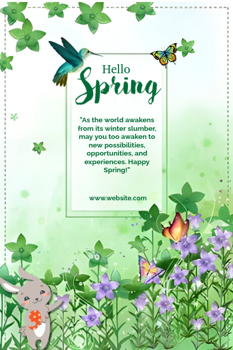 Spring Poster Hello Spring F Copy of White Floral Hello Spring Poster | PosterMyWall