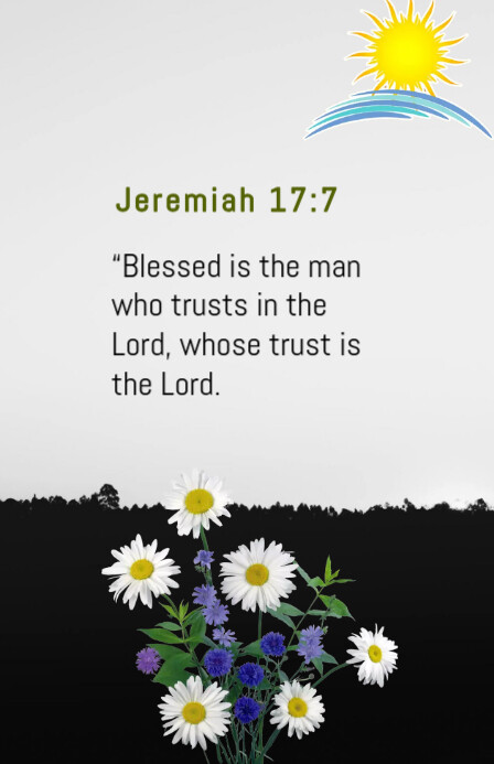 White Floral Inspirational Bible Verse  Tablo Tabloid template
