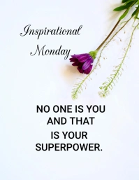 White Floral Inspirational Quote Flyer (us Le template