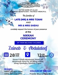 White Floral Islamic Wedding Ceremony Video Template  Flyer (us Letter)