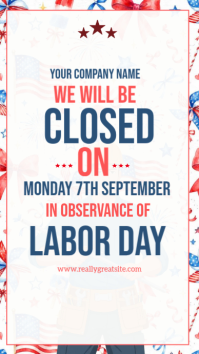 White Labor Day Closure Announcement Instagram Story Template