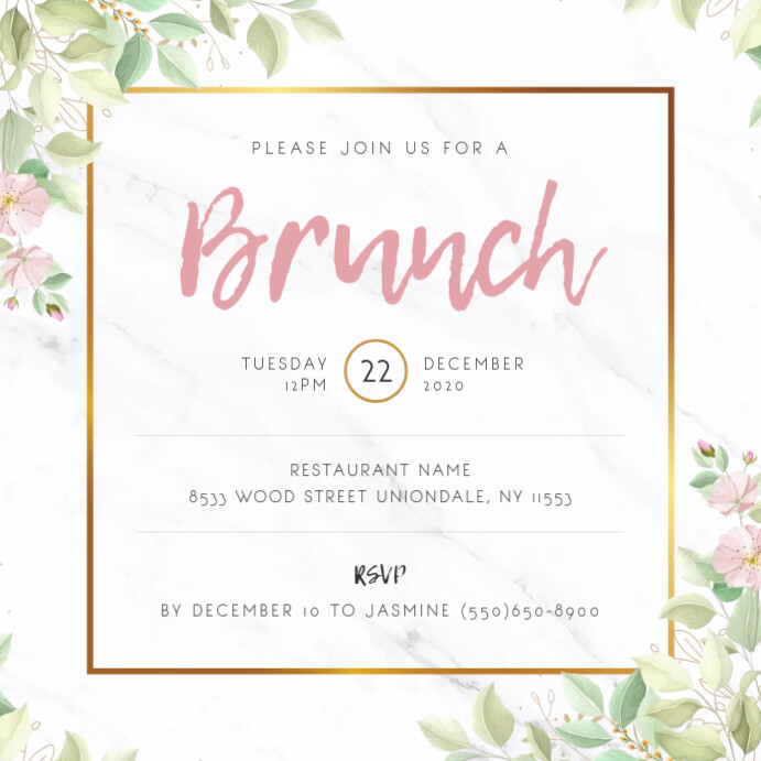 Spring Breakfast Invite Spring Brunch Invitation
