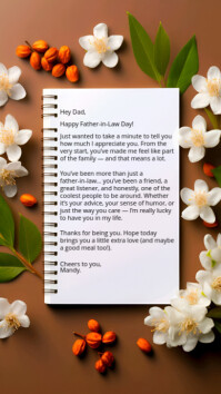 White Floral Letter To My Father In Law  Instagram Story Indaba yaku-Instagram template