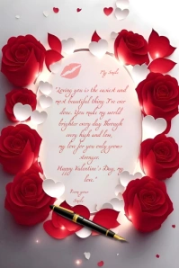 White Floral Love Letter  Pinterest Graphic template