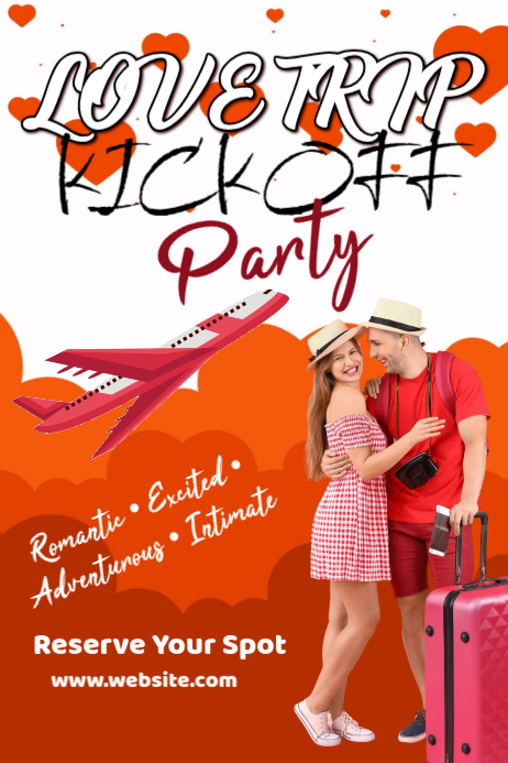 White Floral Love Trip Kickoff Party Poster Template | PosterMyWall