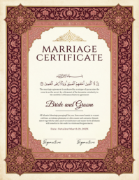 White Floral Marriage Certificate Flyer template