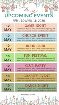 White Floral may event schedule Instagram Story template