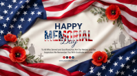 White Floral Memorial Day Digital Display งานแสดงผลงานแบบดิจิทัล (16:9) template