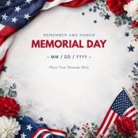 White Floral Memorial Day Instagram Post template