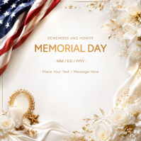 White Memorial Day Instagram Plasing Template