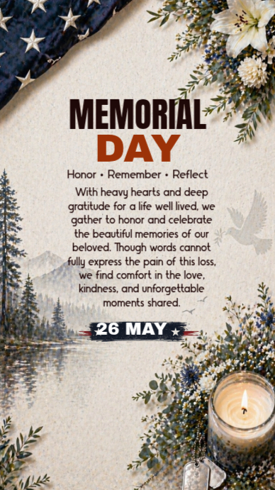 Copy of White Floral Memorial Day Instagram Story | PosterMyWall