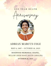 White Memorial Service Volante Template - Page 1