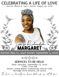 White Memorial Service Pamflet Template