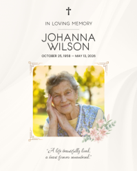 Biały Memorial Service Instagram Portrait Template - Page 1
