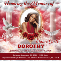 White Memorial Service Instagram Post Template