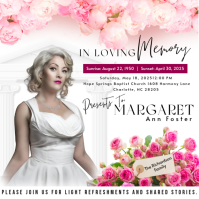 White Floral Memorial Service Instagram Post Instagram-opslag template