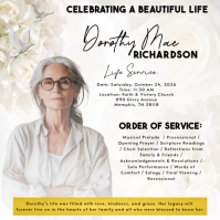 White Floral Memorial Service Instagram Post Iphosti le-Instagram template
