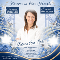 White Floral Memorial Service Instagram Post template