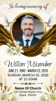 White Floral Memorial Service Instagram Story template