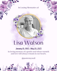 White Floral Memorial Tribute Instagram Portrait template