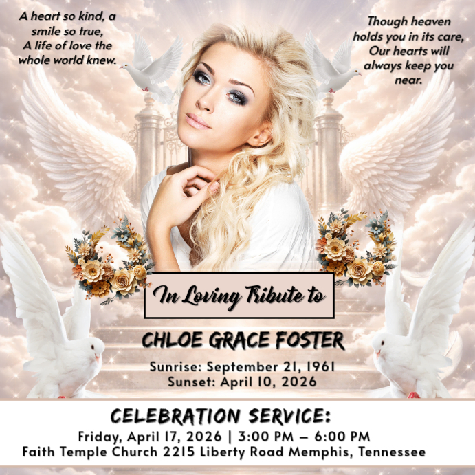 White Floral Memorial Tribute Instagram Post Template | PosterMyWall