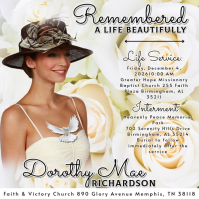 White Floral Memorial Tribute Instagram Post template