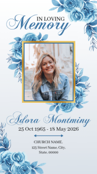White Floral Memorial Tribute Instagram Story Instagram-verhaal template