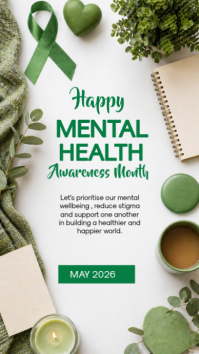 White Floral Mental Health Awareness Instagram Story template