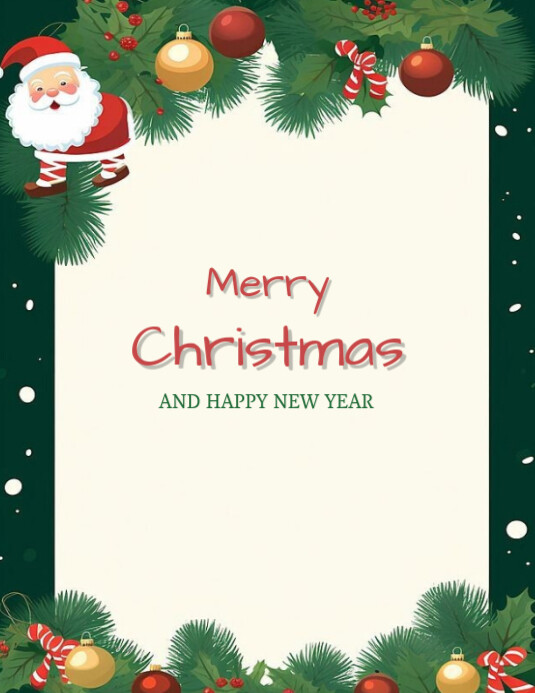 White Floral Merry Christmas And Happy New Year Flyer Flyer (us Letter ...