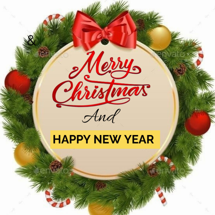 Plantilla de White Floral Merry Christmas And Happy New Year Instagram ...