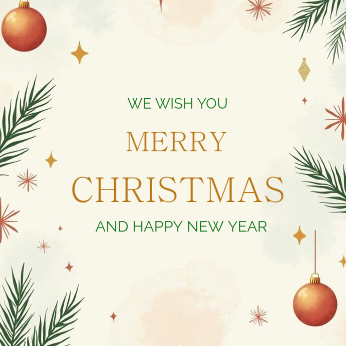 Plantilla de White Floral Merry Christmas And Happy New Year Instagram ...
