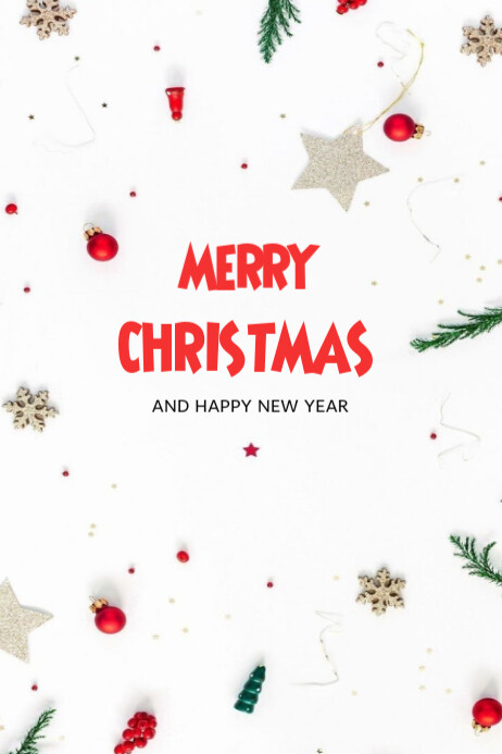 Copy of White Floral Merry Christmas And Happy New Year Poster ...