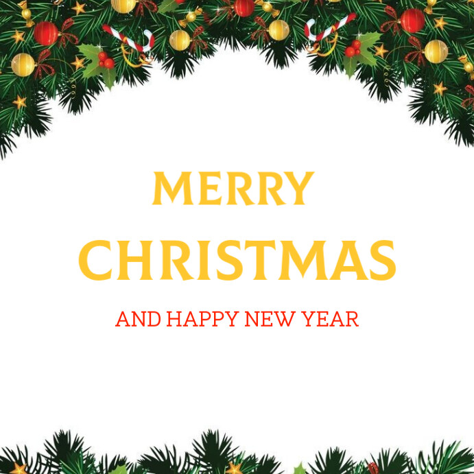 Modèle White Floral Merry Christmas And Happy New Year Instagram Post ...
