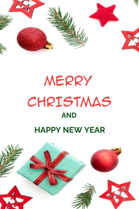 Copy of White Floral Merry Christmas And Happy New Year Poster ...