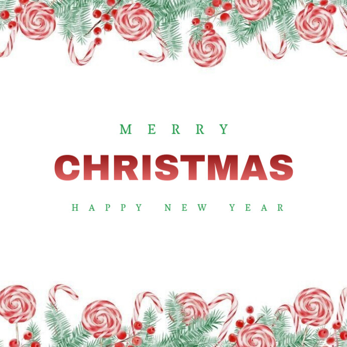 White Floral Merry Christmas And Happy New Year Instagram Post Template ...