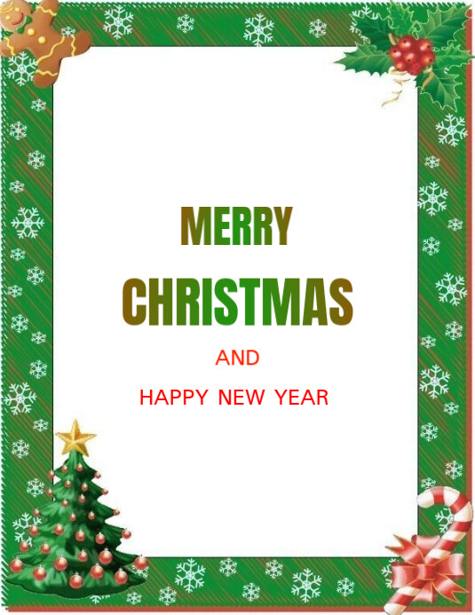White Floral Merry Christmas And Happy New Year Flyer (us Letter ...
