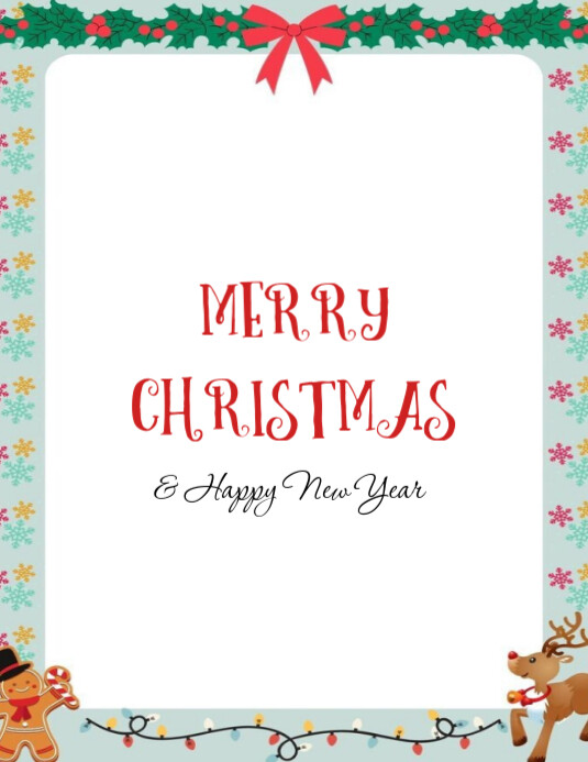 Copy of White Floral Merry Christmas And Happy New Year Flyer (us ...