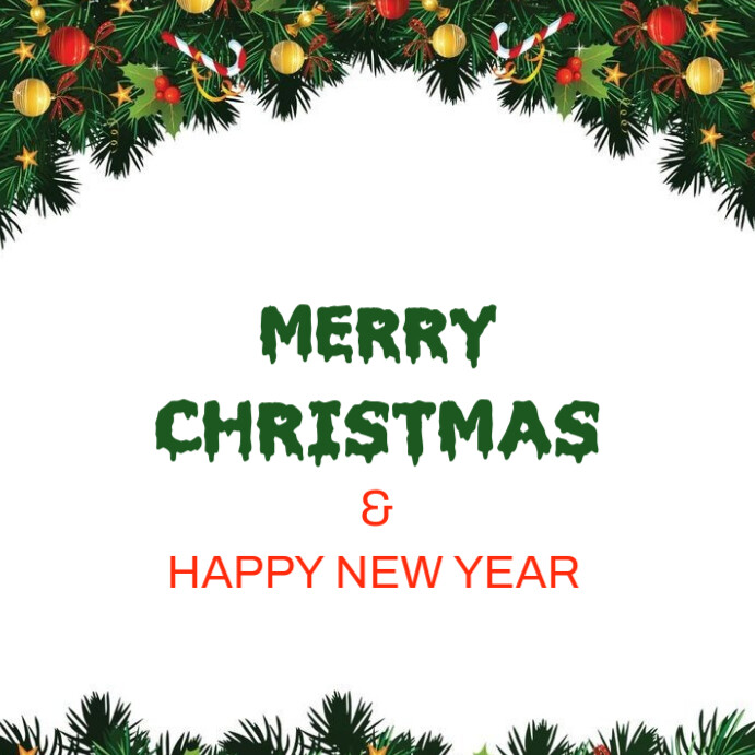 Modèle White Floral Merry Christmas And Happy New Year Instagram Post ...