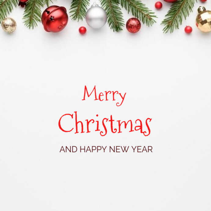 White Floral Merry Christmas And Happy New Year Flyer Instagram Post ...