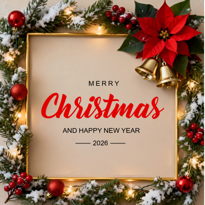 White Floral Merry Christmas And Happy New Year Instagram Post Template ...