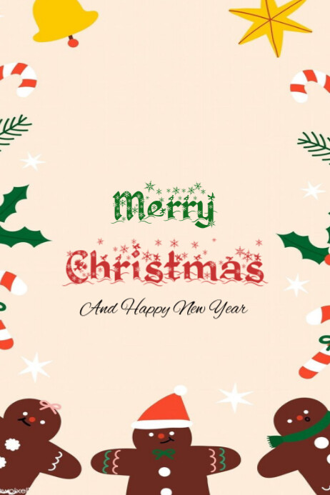 Copy of White Floral Merry Christmas And Happy New Year Poster ...
