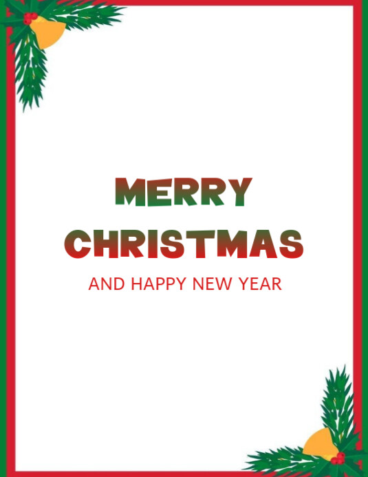 Copy of White Floral Merry Christmas And Happy New Year Flyer (us ...