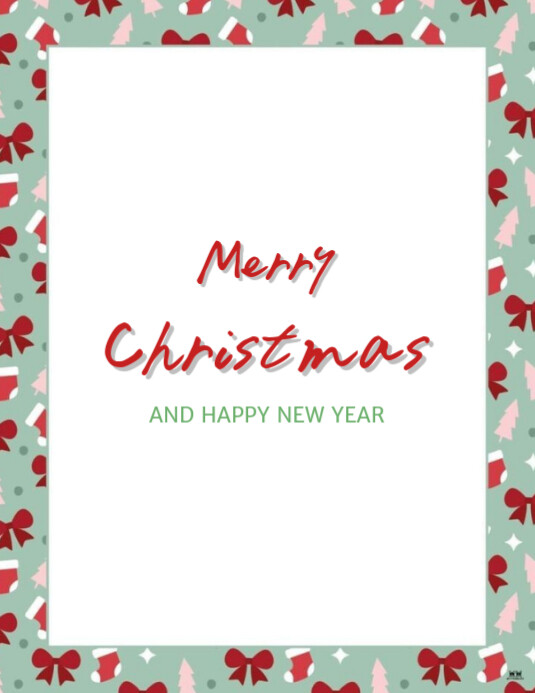 White Floral Merry Christmas And Happy New Year Flyer (us Letter ...