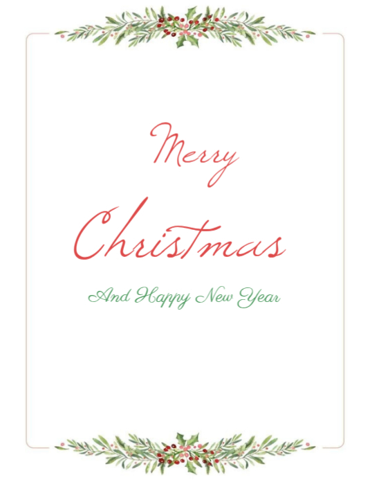 Copy of White Floral Merry Christmas And Happy New Year Flyer (us ...